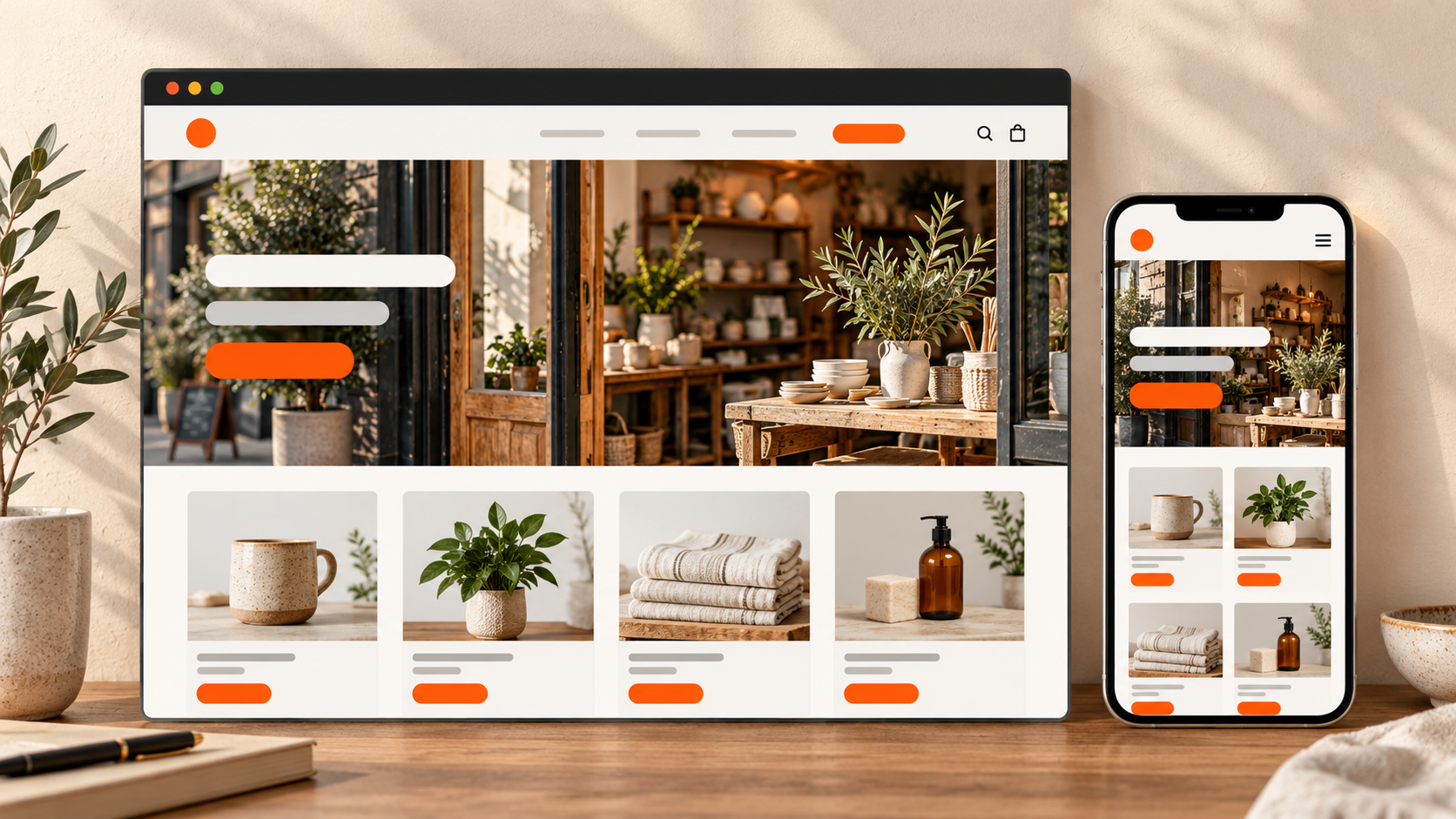 Diseño de página web adaptable a escritorio y móvil, con catálogo visual para un pequeño negocio
