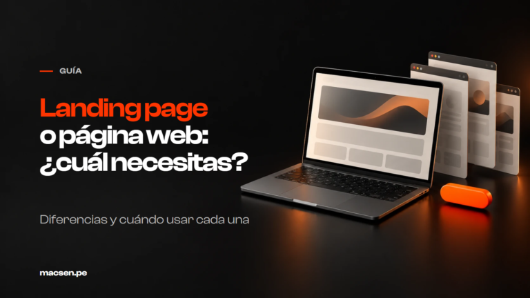 landing vs pagina web portada - Macsen